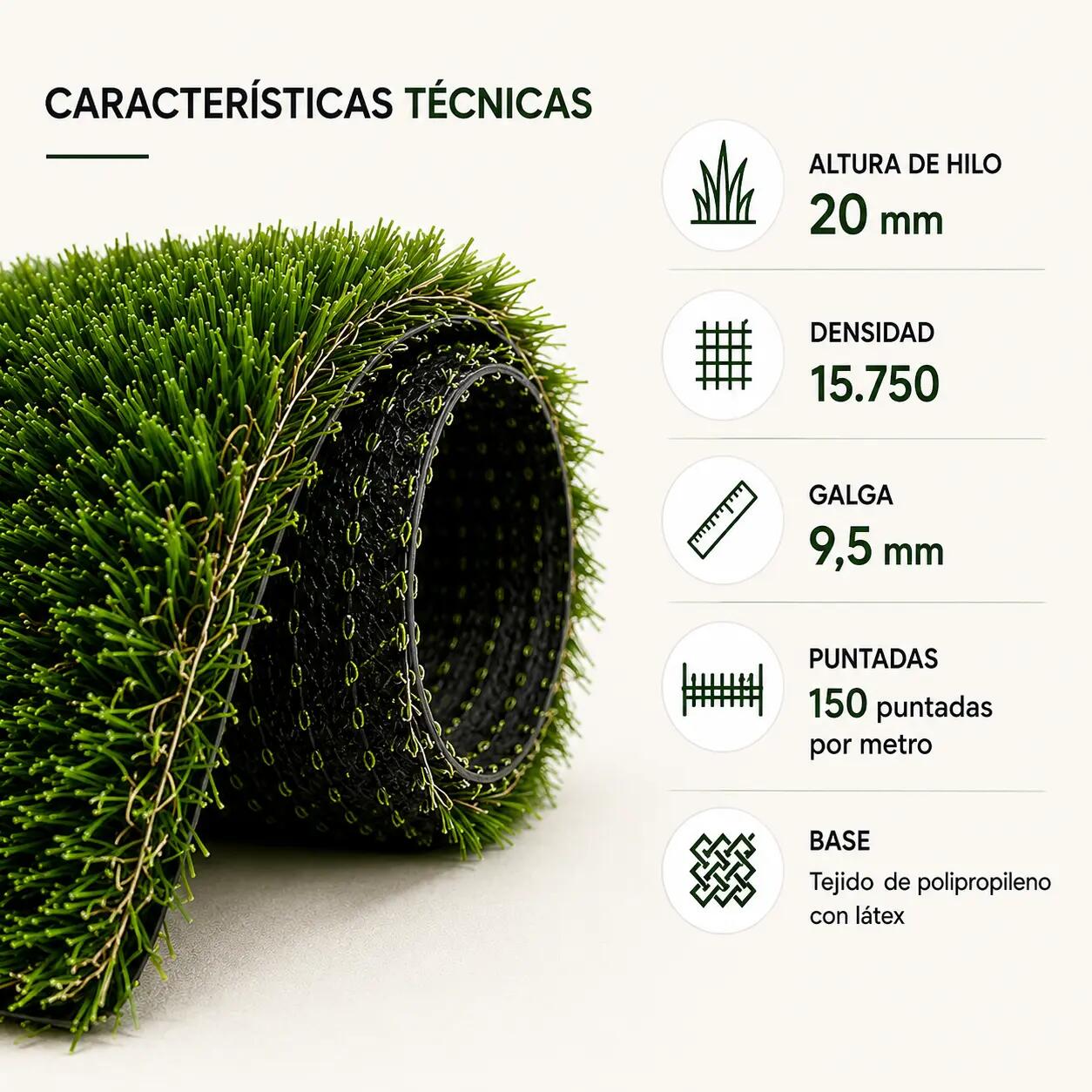 Lorvik Premium Rotolo di Prato Sintetico 20 mm — 1×10 m (10 m²) per giardino e 6/7