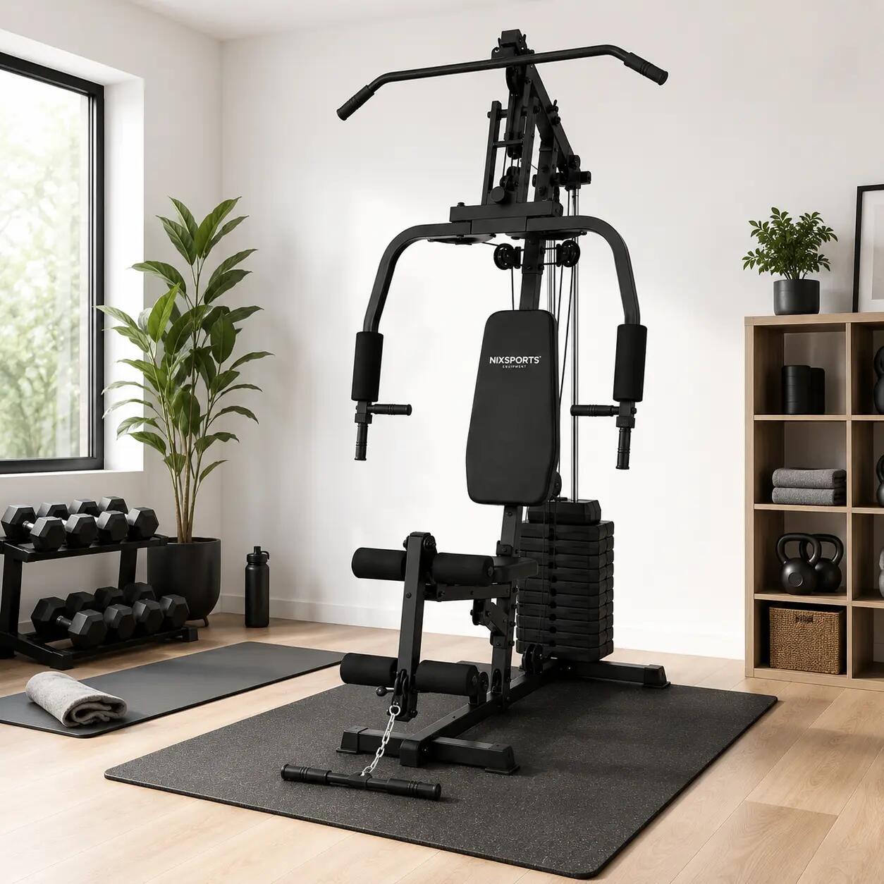 Multi-stazione per Muscolazione con Pulegge e Panca Ergonomica 2/7