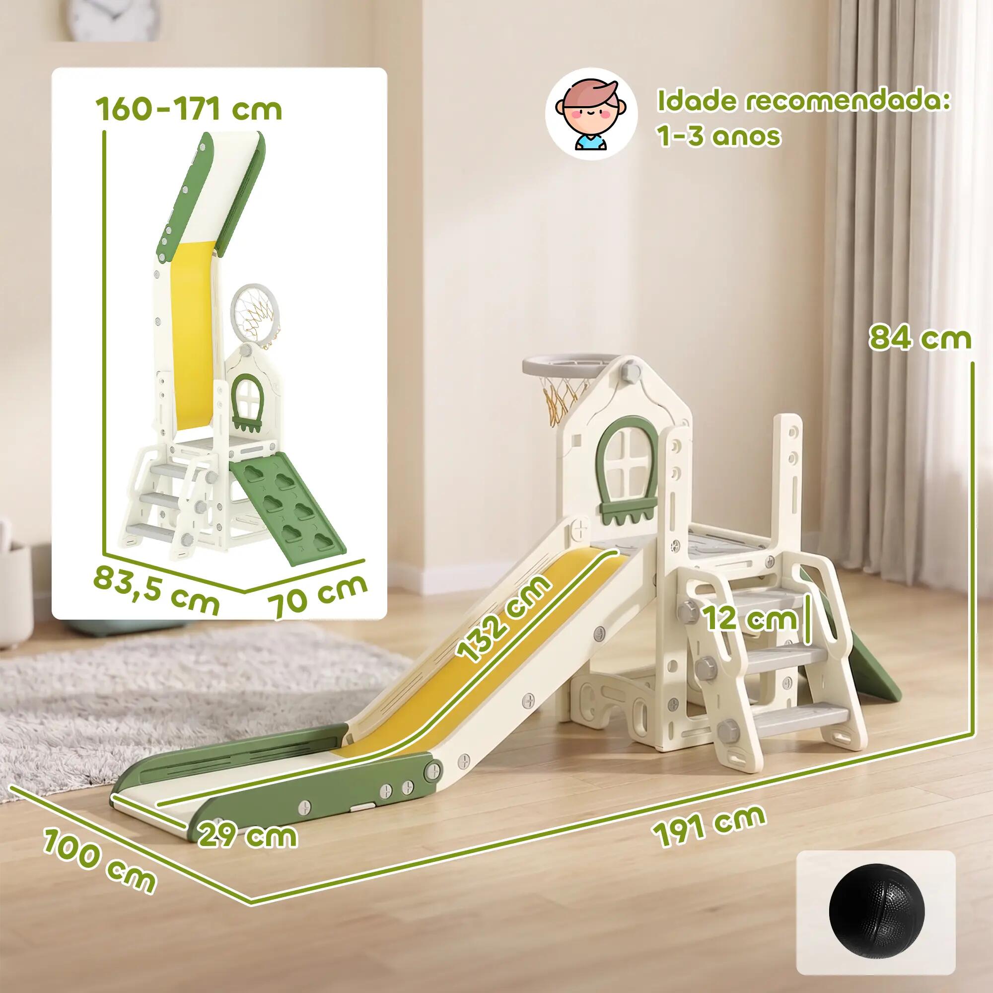 Escorrega infantil 191x100x84 cm creme AIYAPLAY 5/10