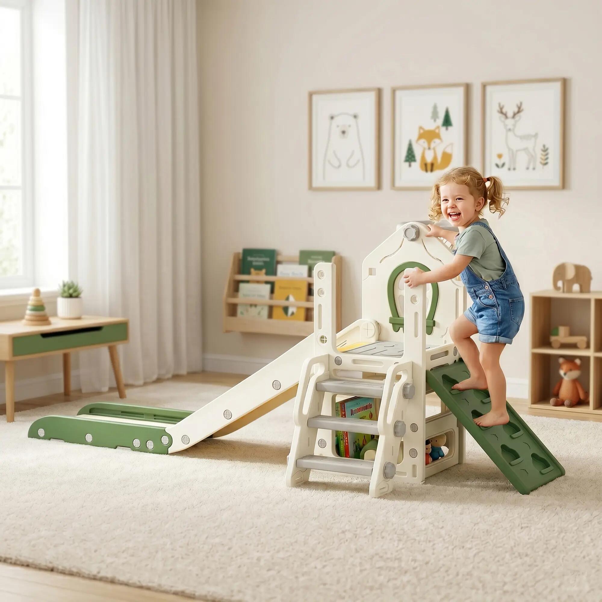 Escorrega infantil 191x100x84 cm creme AIYAPLAY 4/10