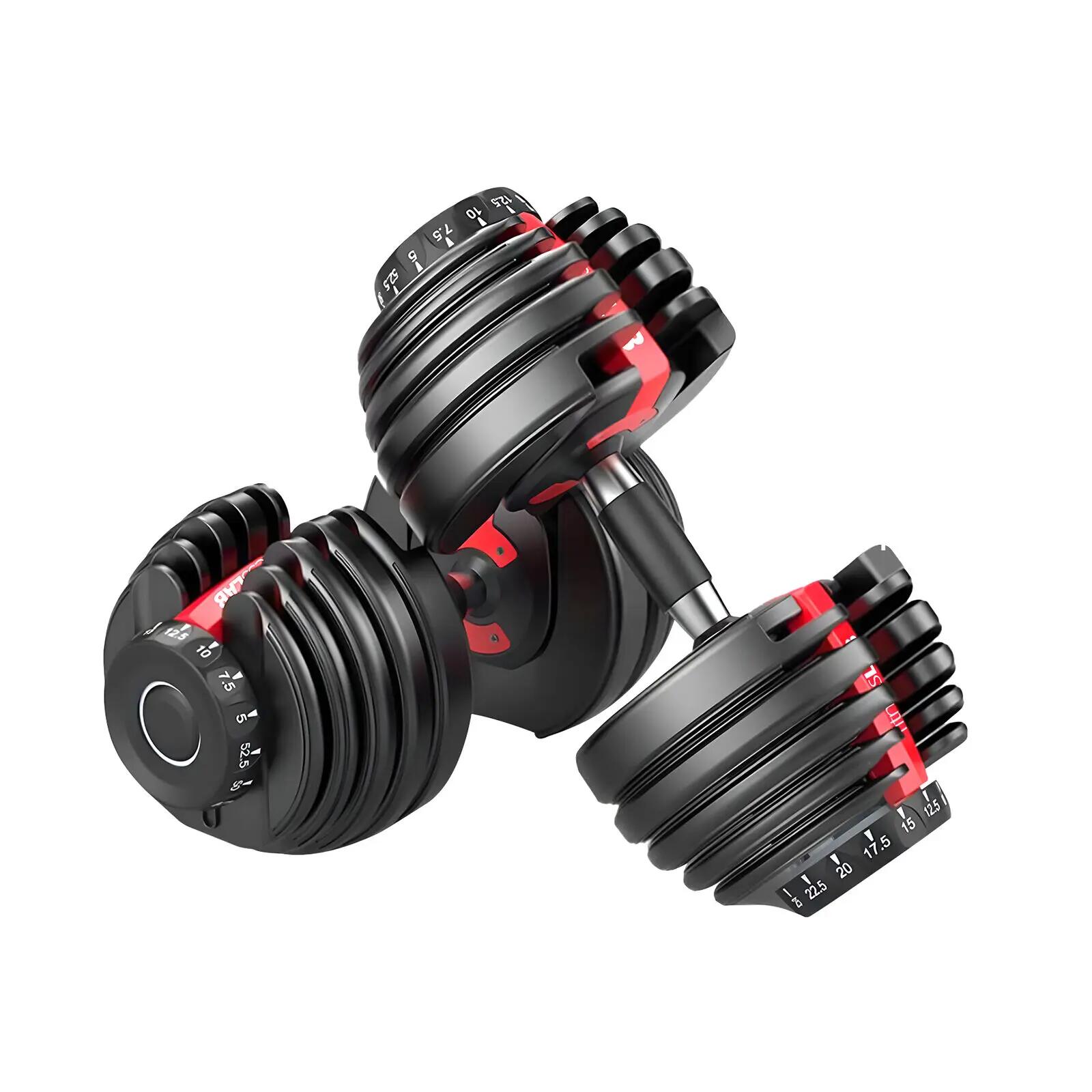 FitnessLab 48kg Adjustable Dumbbells Dumbbell Set Weight Dumbbells Plates 2x24kg