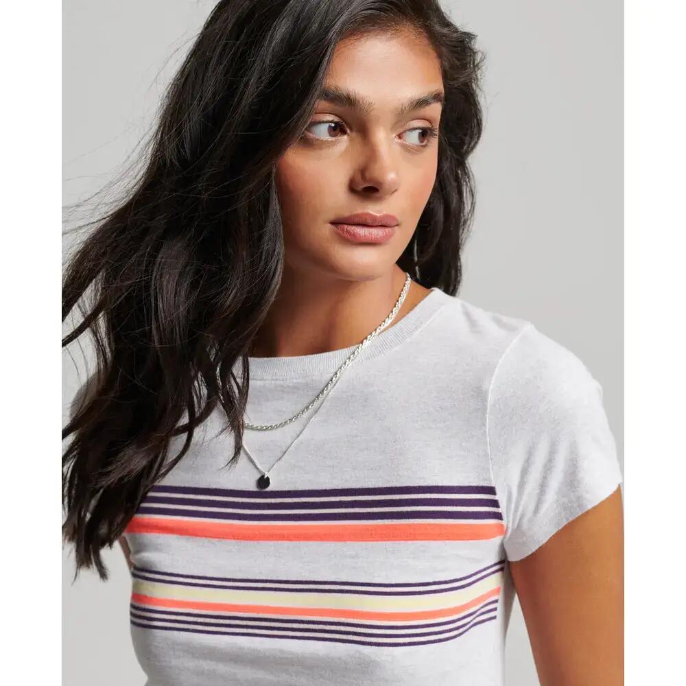 T-shirt court rayé femme Superdry Vintage 3/4
