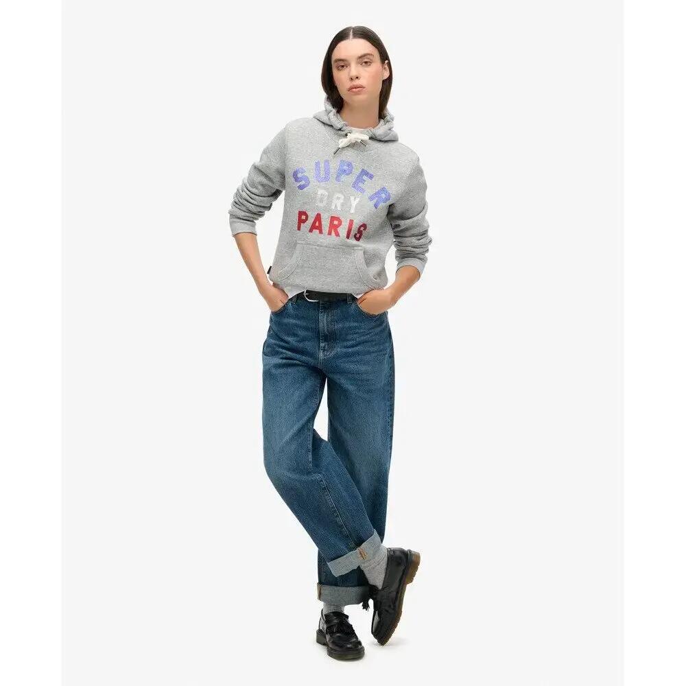 Bluza z kapturem z błyszczącym logo graficznym 3/6