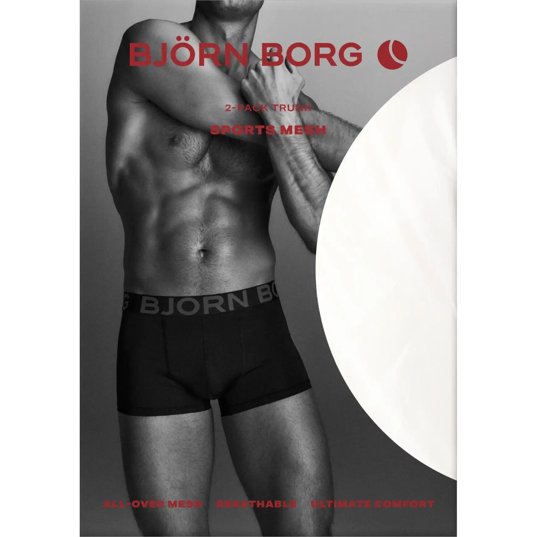 Multi-Sport Heren Sports Mesh 2-Pack Microfiber Boxer Trunks Zwart 4/5