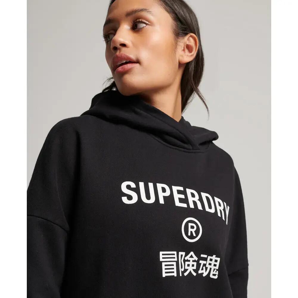 Felpa corta droit con cappuccio donna Superdry Core Sport 3/4