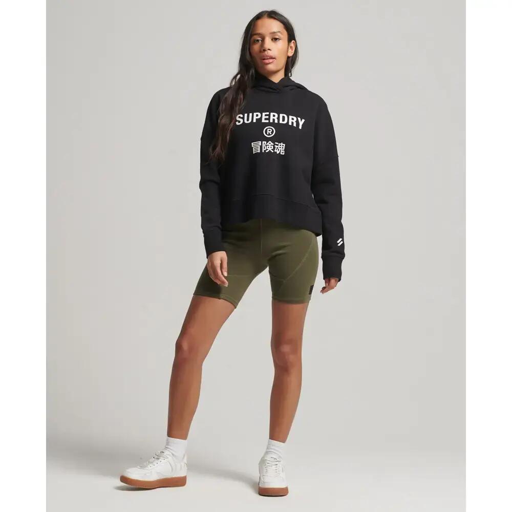 Felpa corta droit con cappuccio donna Superdry Core Sport 2/4