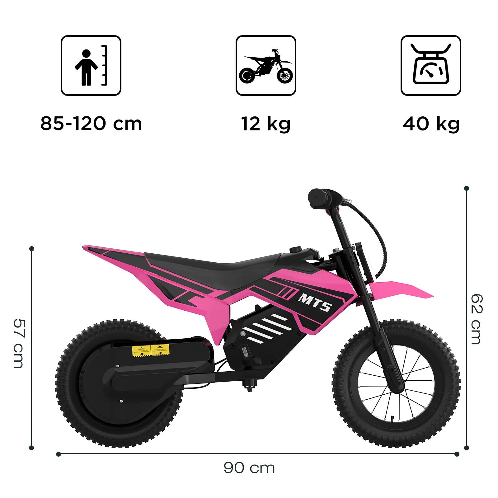 Moto électrique enfant MT5 12", moteur 150W, batterie lithium, 2 vitesses 2/7
