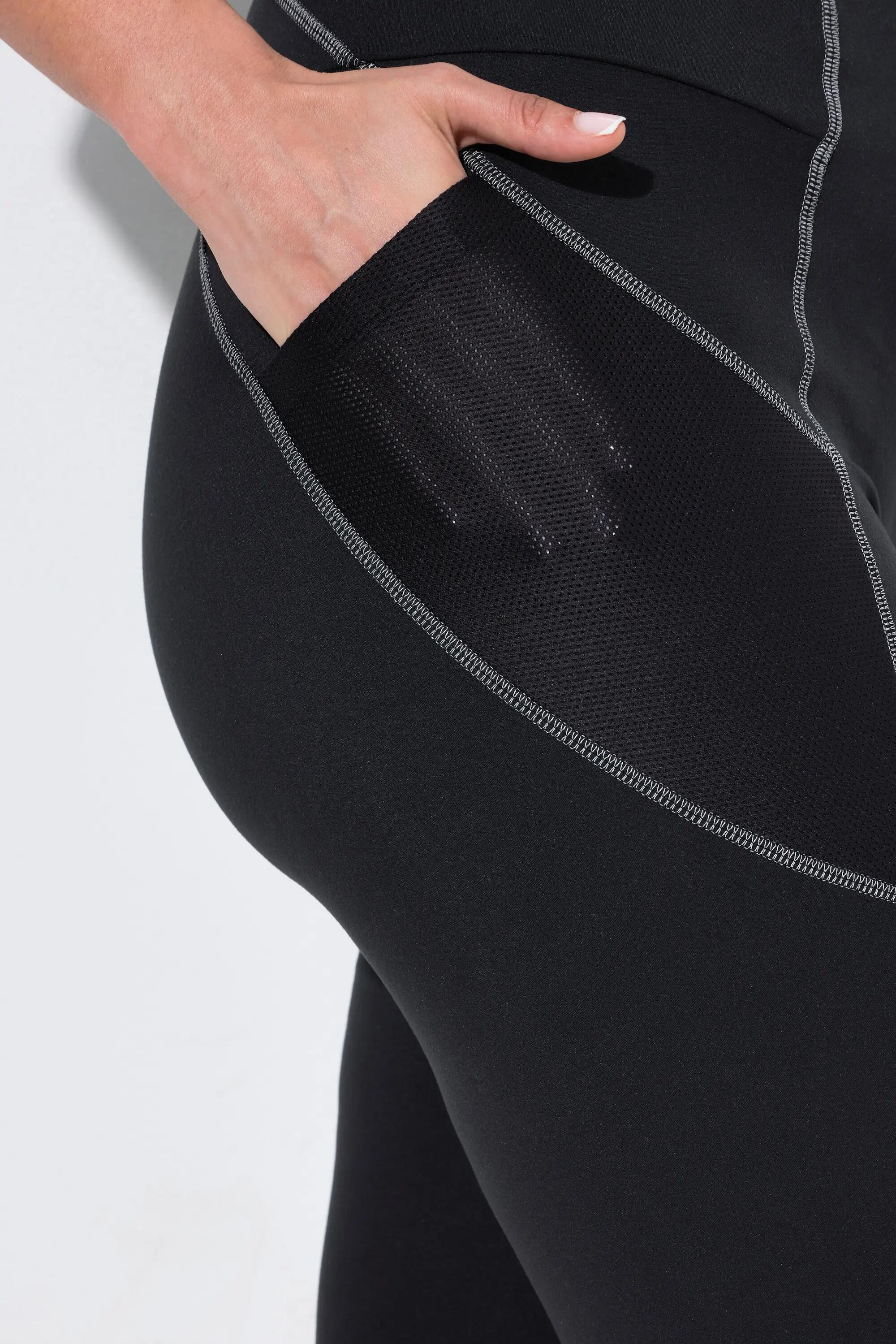 Dames Sportlegging reflecterende banden mesh zakken gerecycled 3/6