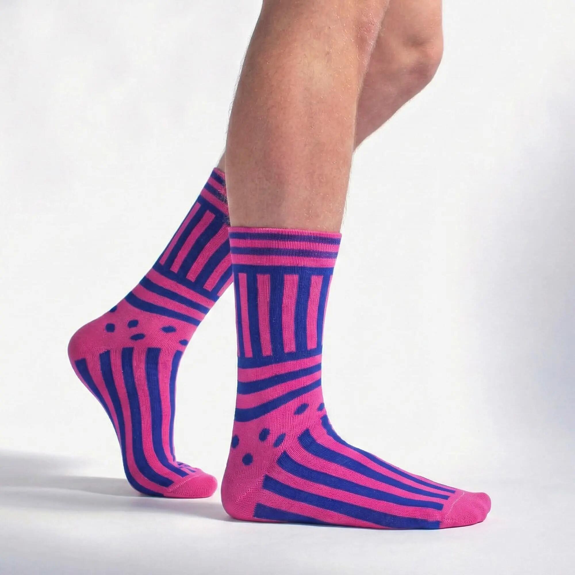 Sock Snob - Herren Mencap Baumwollsocken Bunt Gestreift Mit Slogan 3/6