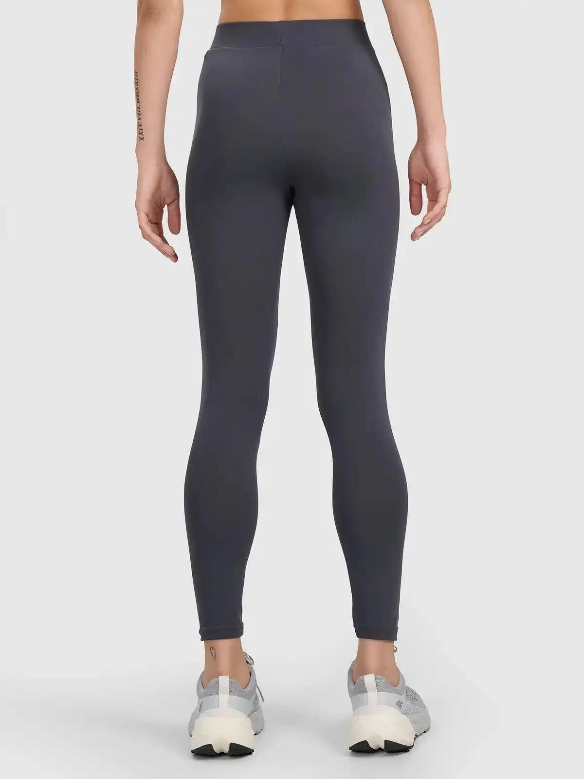 Legginsy treningowe bawełniane damskie szare 4F Szary M 2/3
