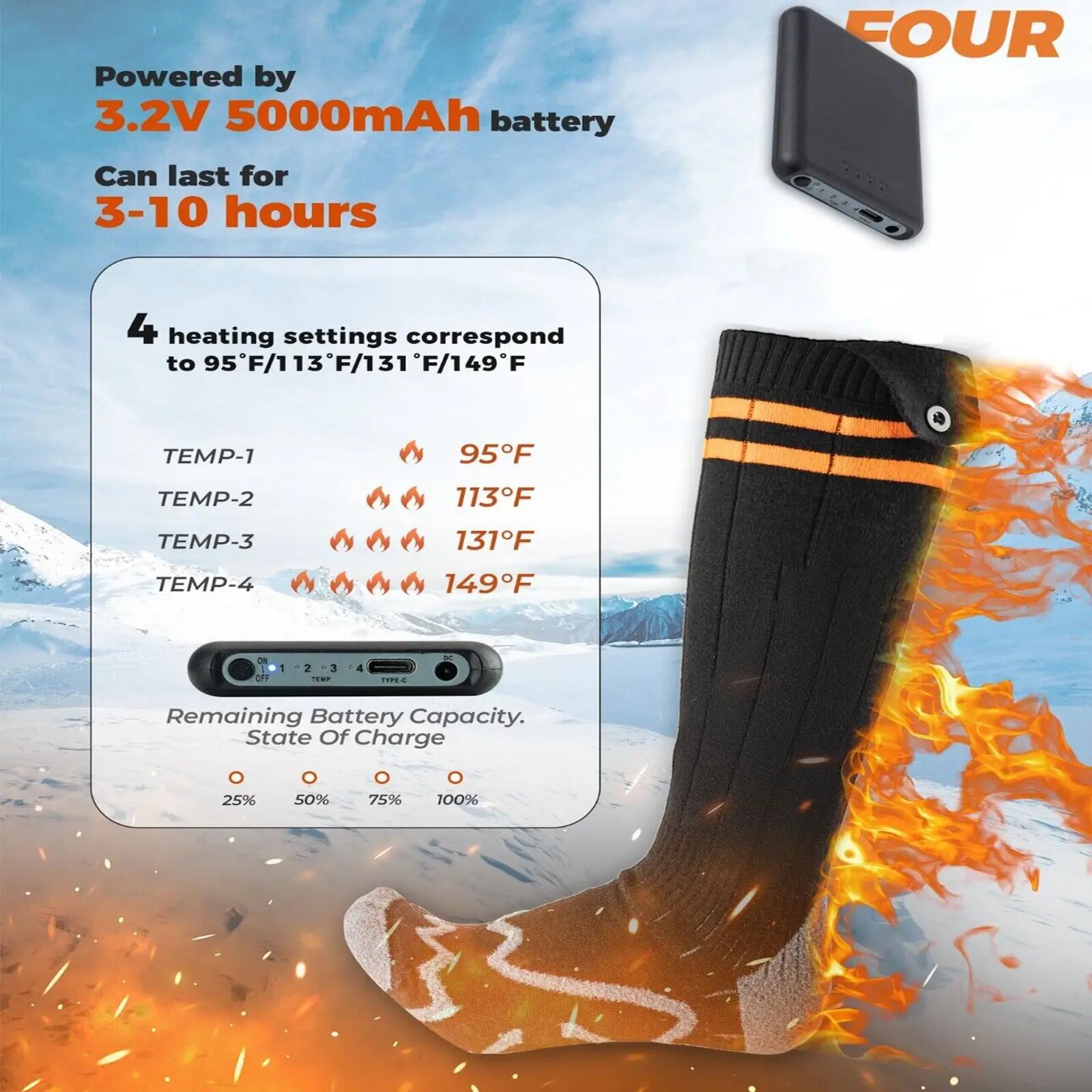 Beheizte Socken mit 5000mAh Akku – 4 Heizstufen für Winter & Outdoor 6/7
