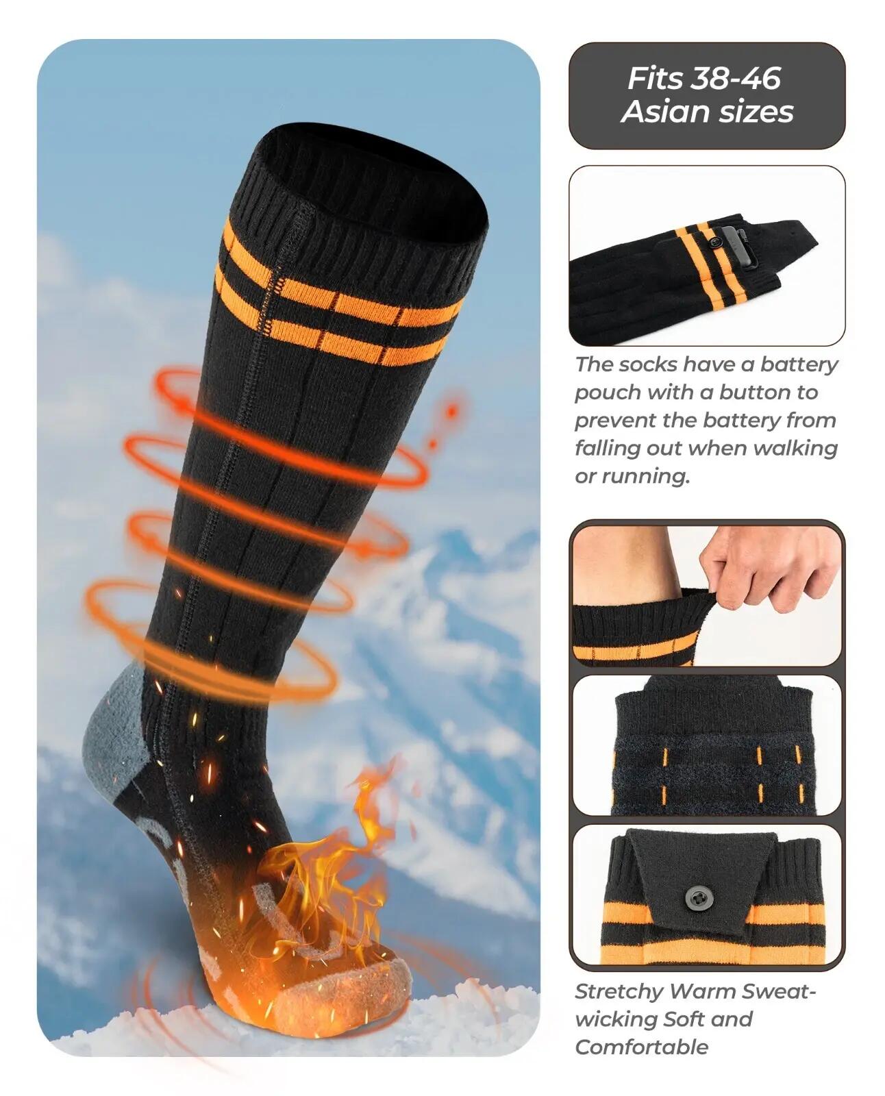 Beheizte Socken mit 5000mAh Akku – 4 Heizstufen für Winter & Outdoor 4/7