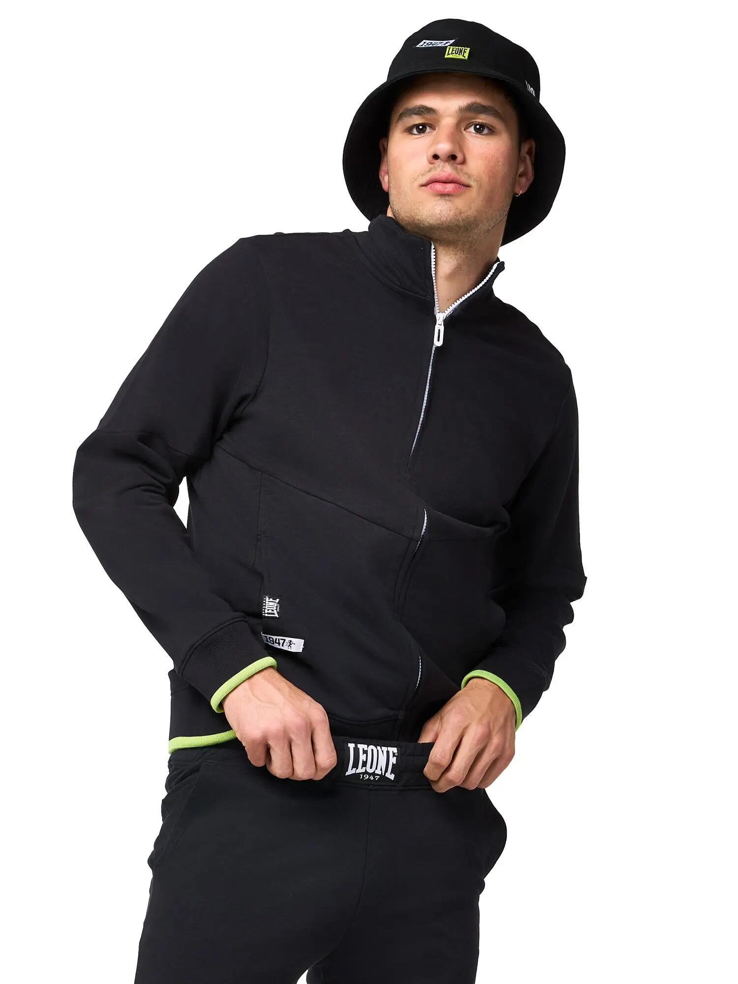 Tuta da uomo non felpata con zip e colletto non felpata Leone Active 3/6