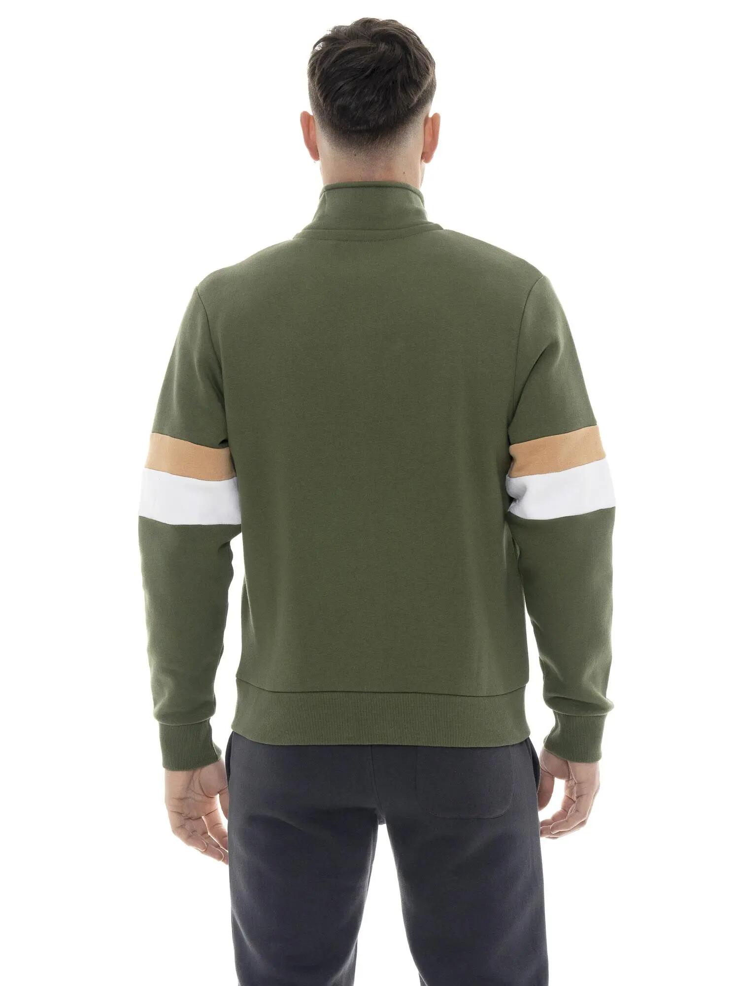 Sweatshirt heren Leone 1947 Apparel Color Block rits hoge kraag tweekleurig logo 4/5