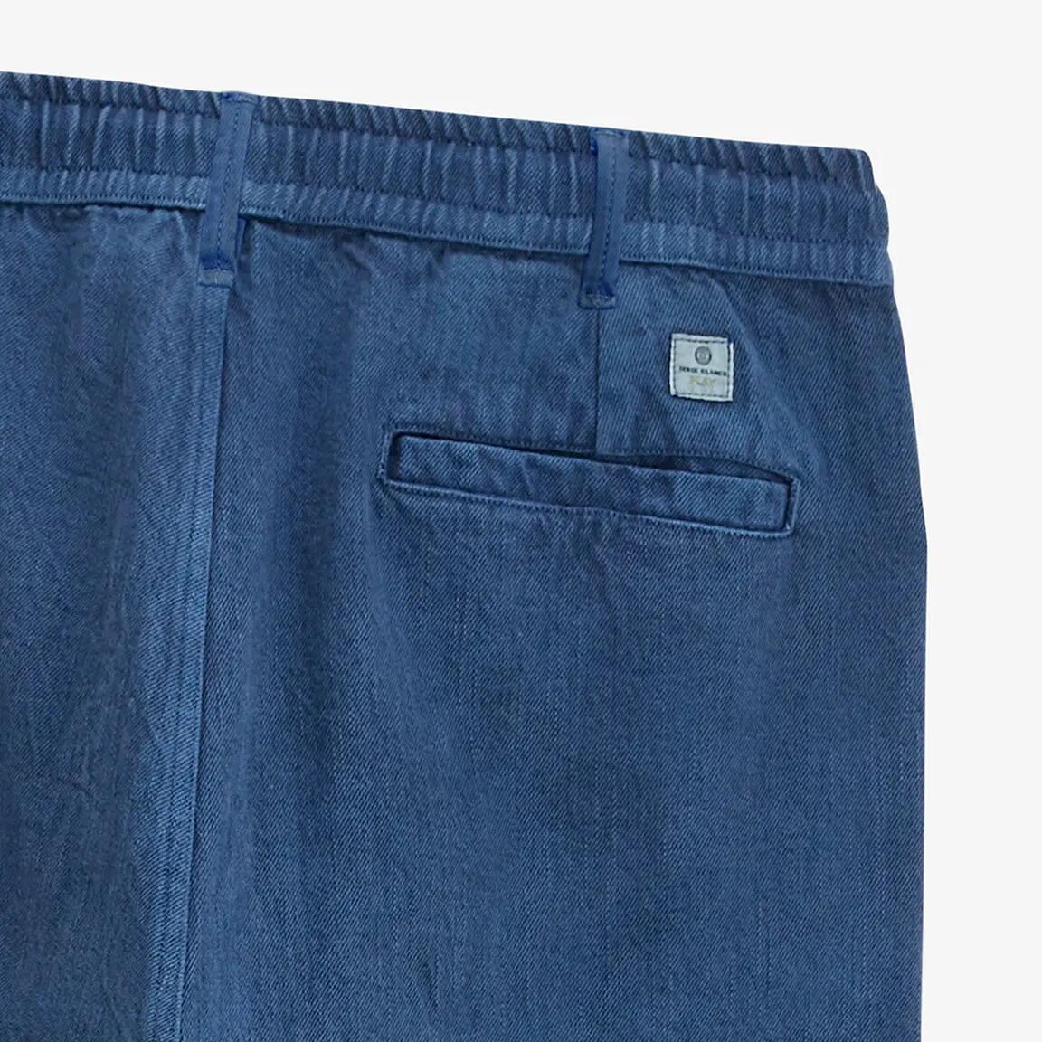 Pantalón 549 de sarga de algodón texturada con cintura elástica 4/4