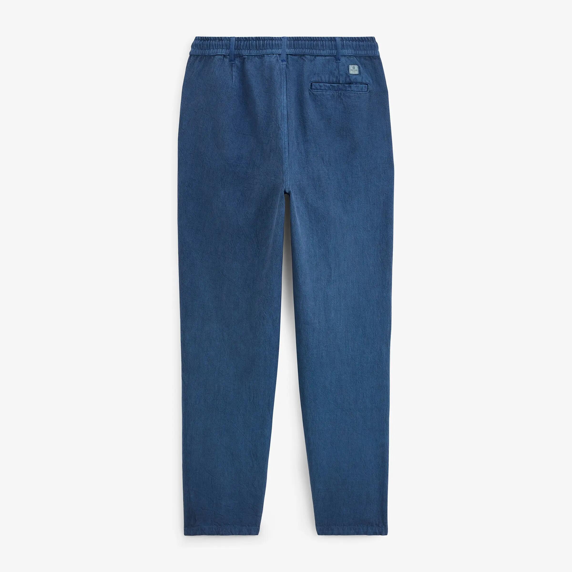 Pantalón 549 de sarga de algodón texturada con cintura elástica 2/4