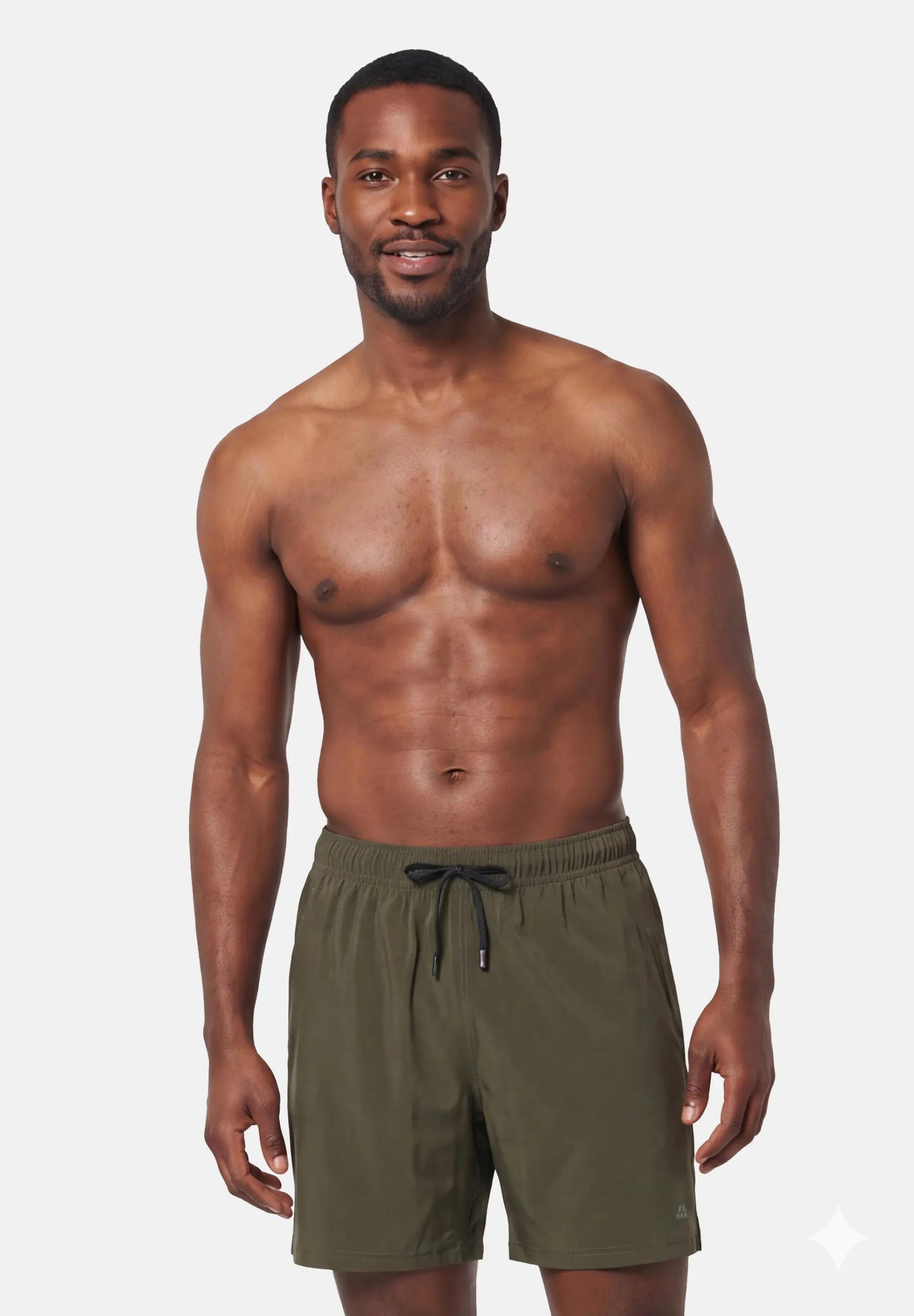 Short gym léger homme stretch 4 directions poche téléphone zippée polyester 3/5