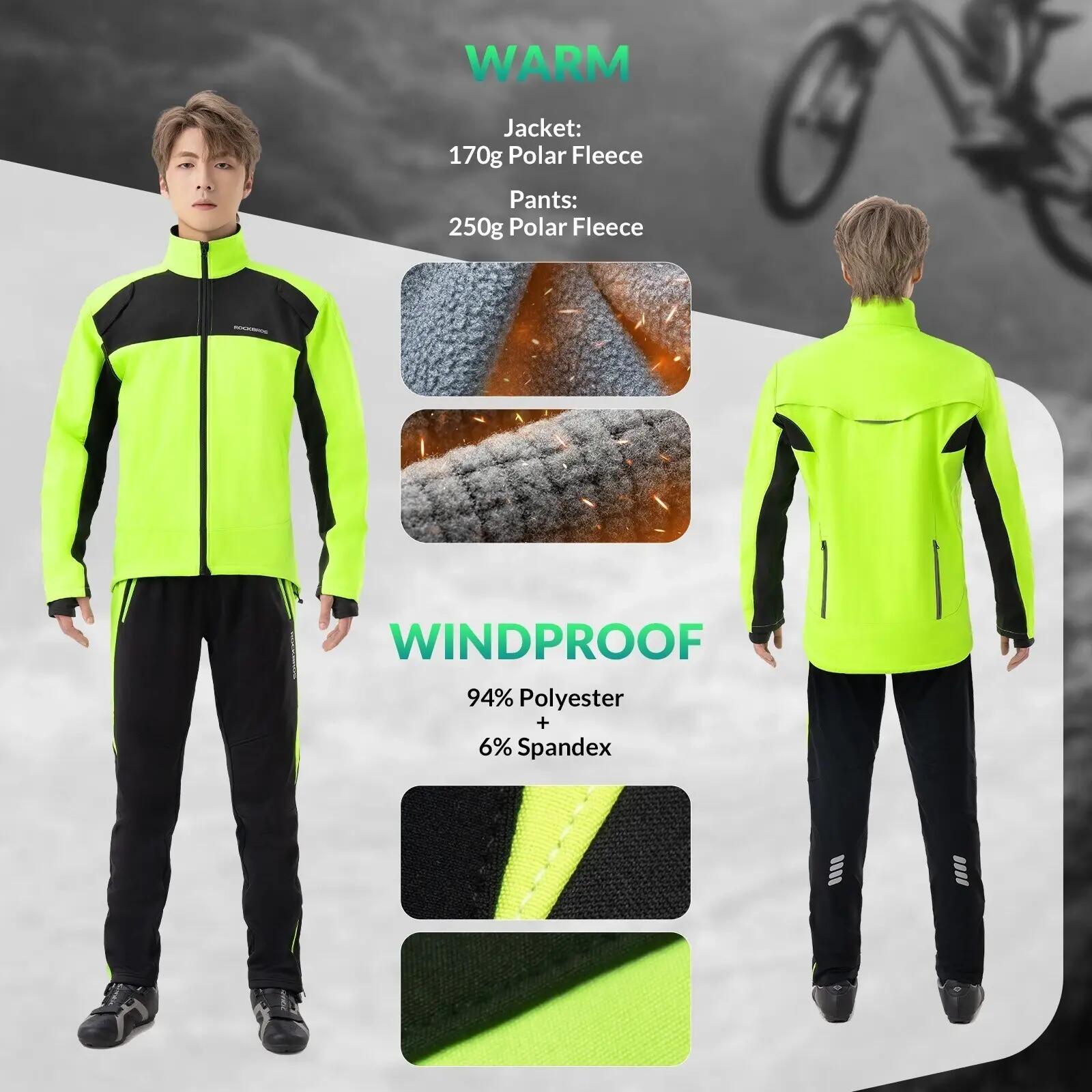ROCKBROS Fahrradjacke Winter Warm Softshelljacke 6/7