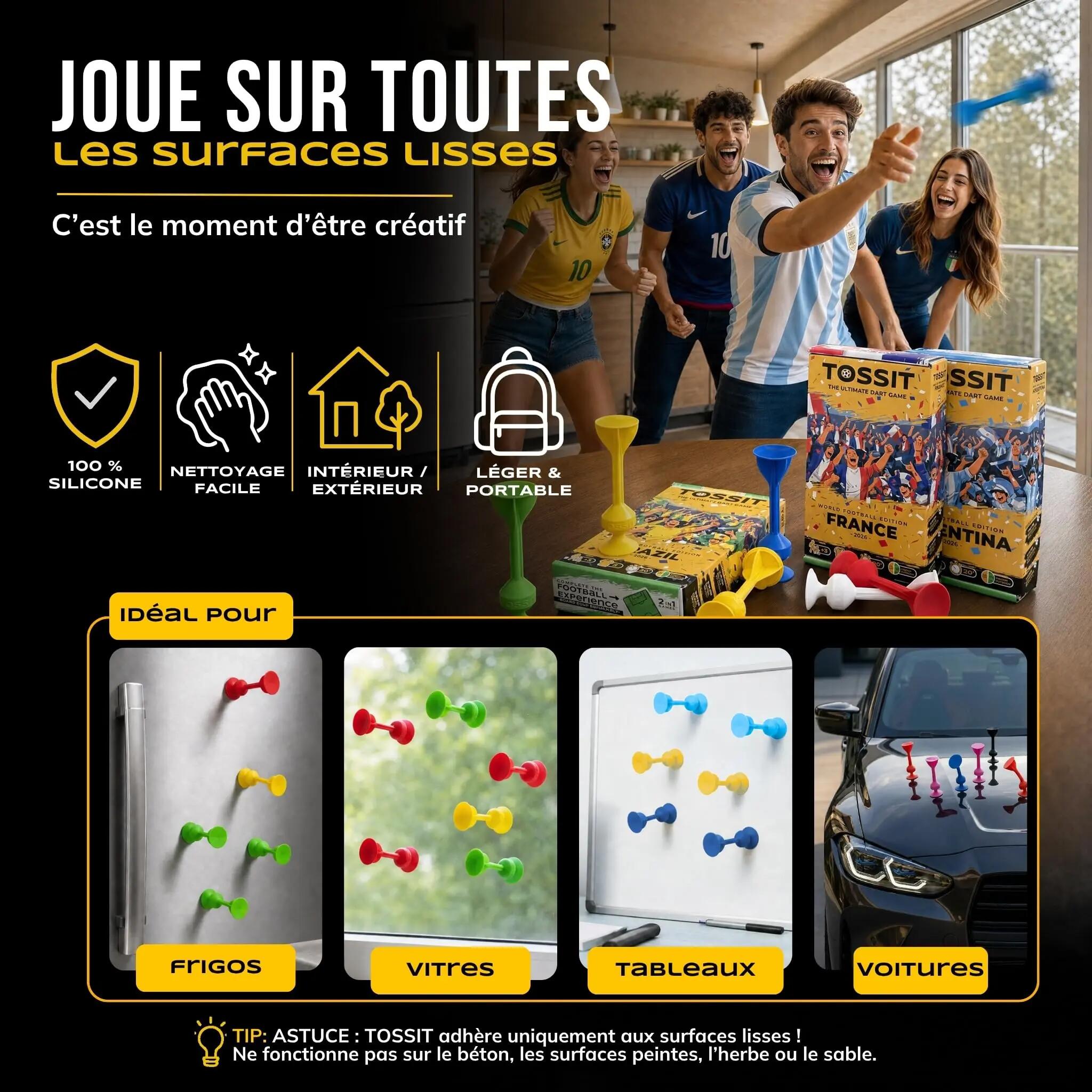 Jeu Fléchette Ventouse, Pétanque Intérieur Extérieur pour Sol et Mur, Silicone 5/7