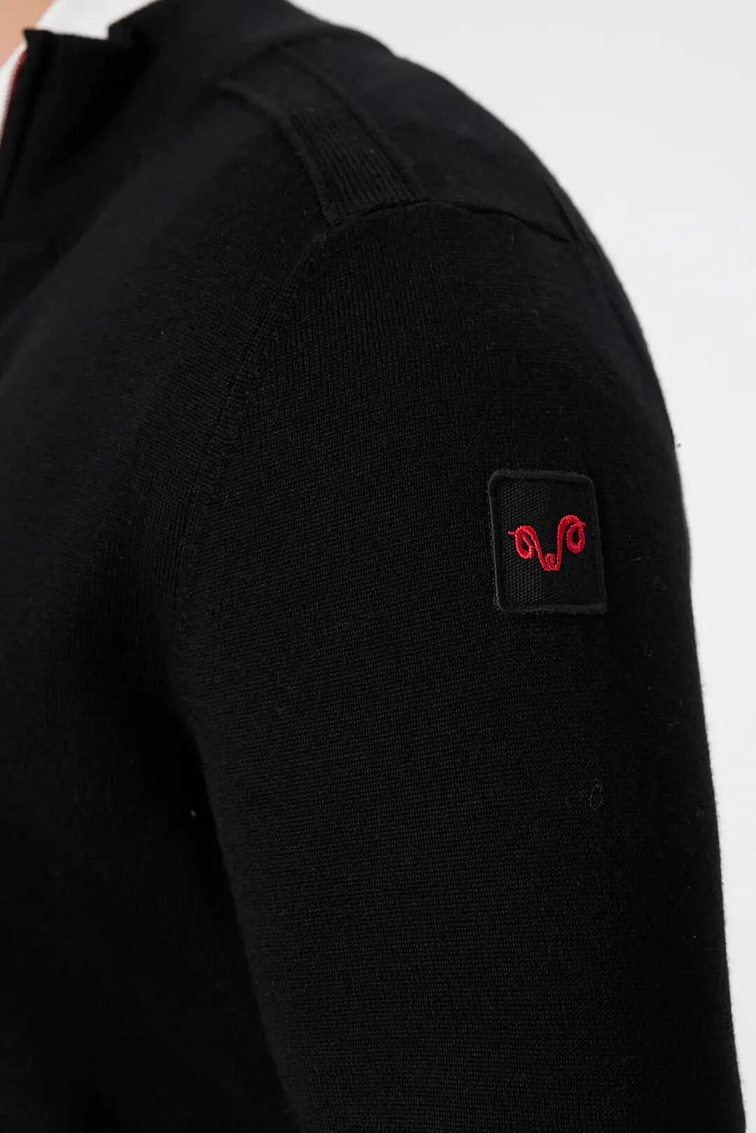 Tola - Kardigan Męski z 100% Wełna Merino L, Czarny 3/4