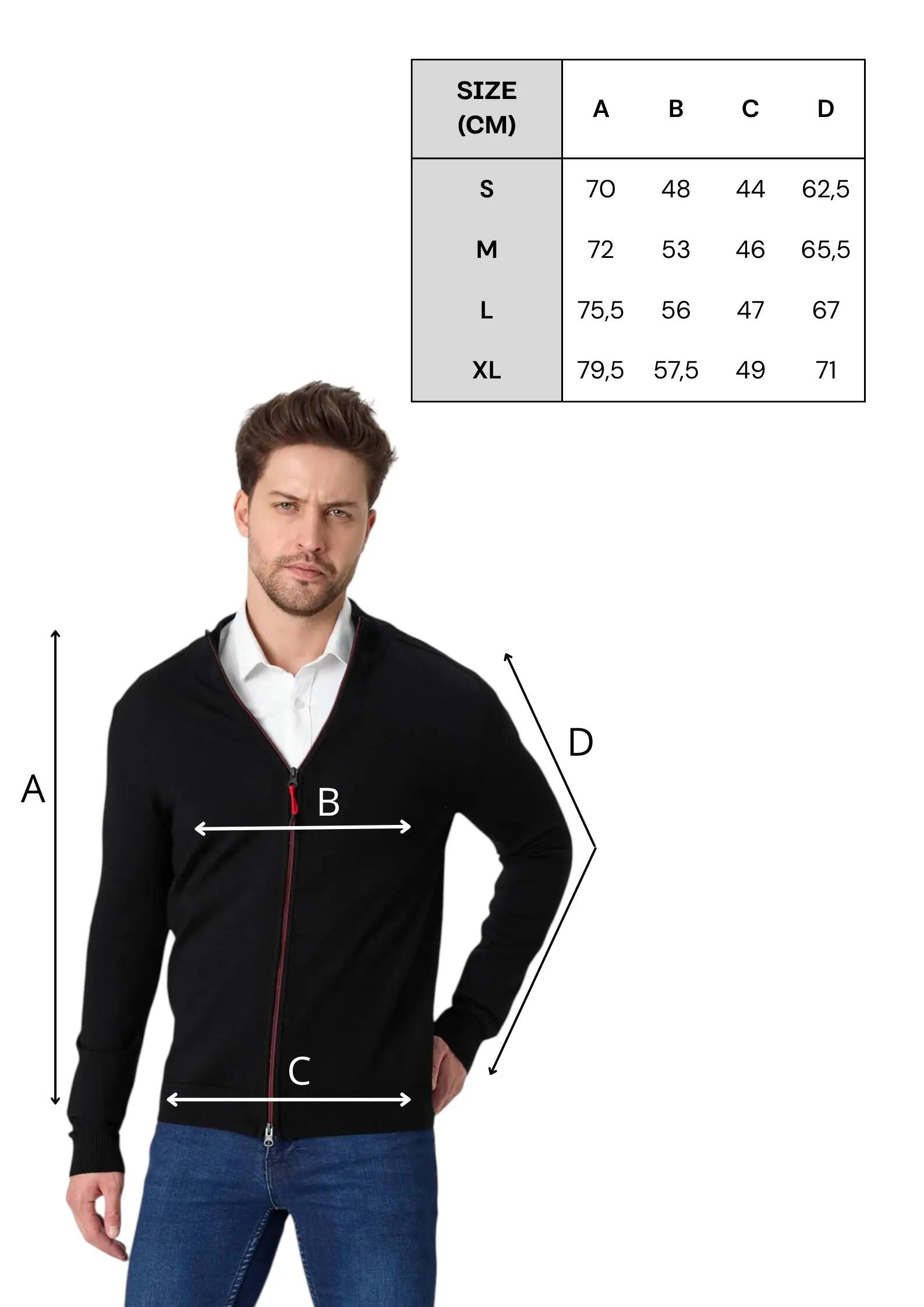Tola - Kardigan Męski z 100% Wełna Merino L, Czarny 2/4