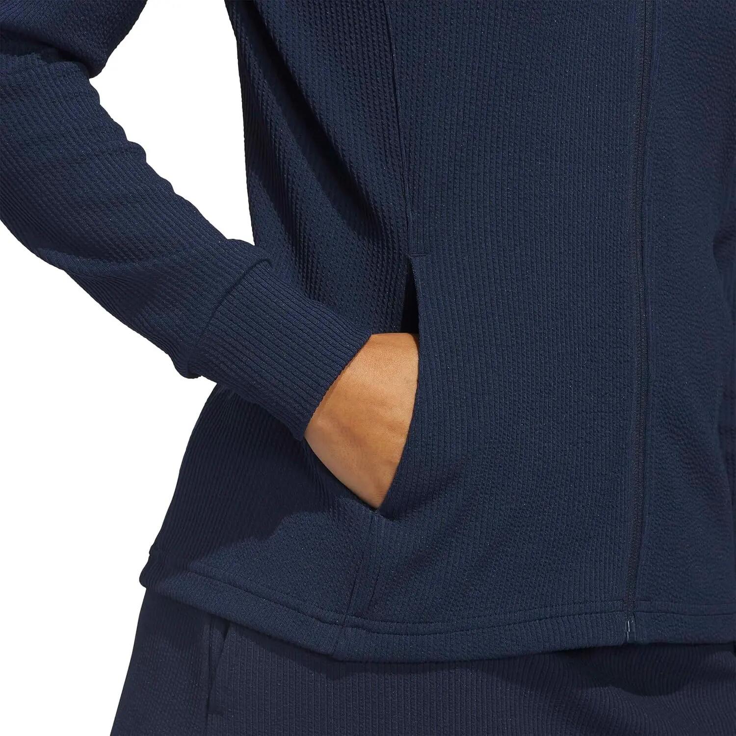 Veste Adidas Textured, veste de golf pour femme, bleu marine 5/5