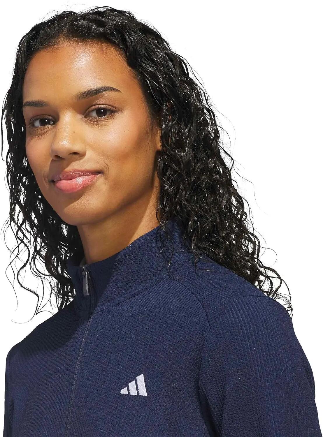 Veste Adidas Textured, veste de golf pour femme, bleu marine 3/5