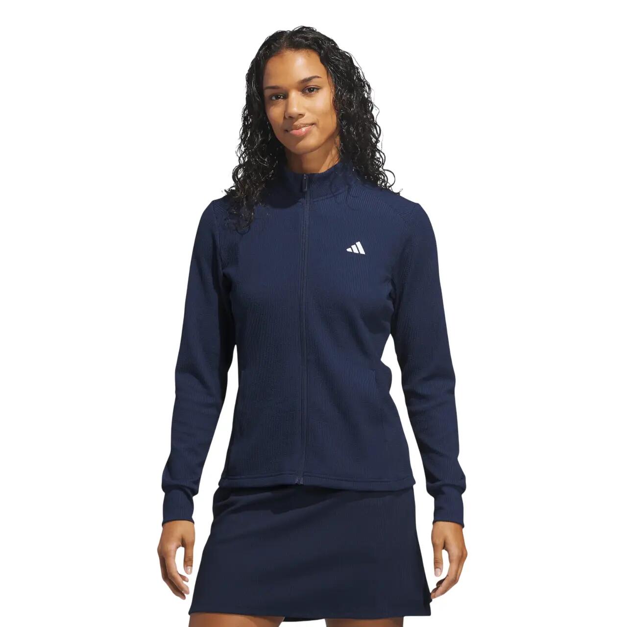 Veste Adidas Textured, veste de golf pour femme, bleu marine 2/5