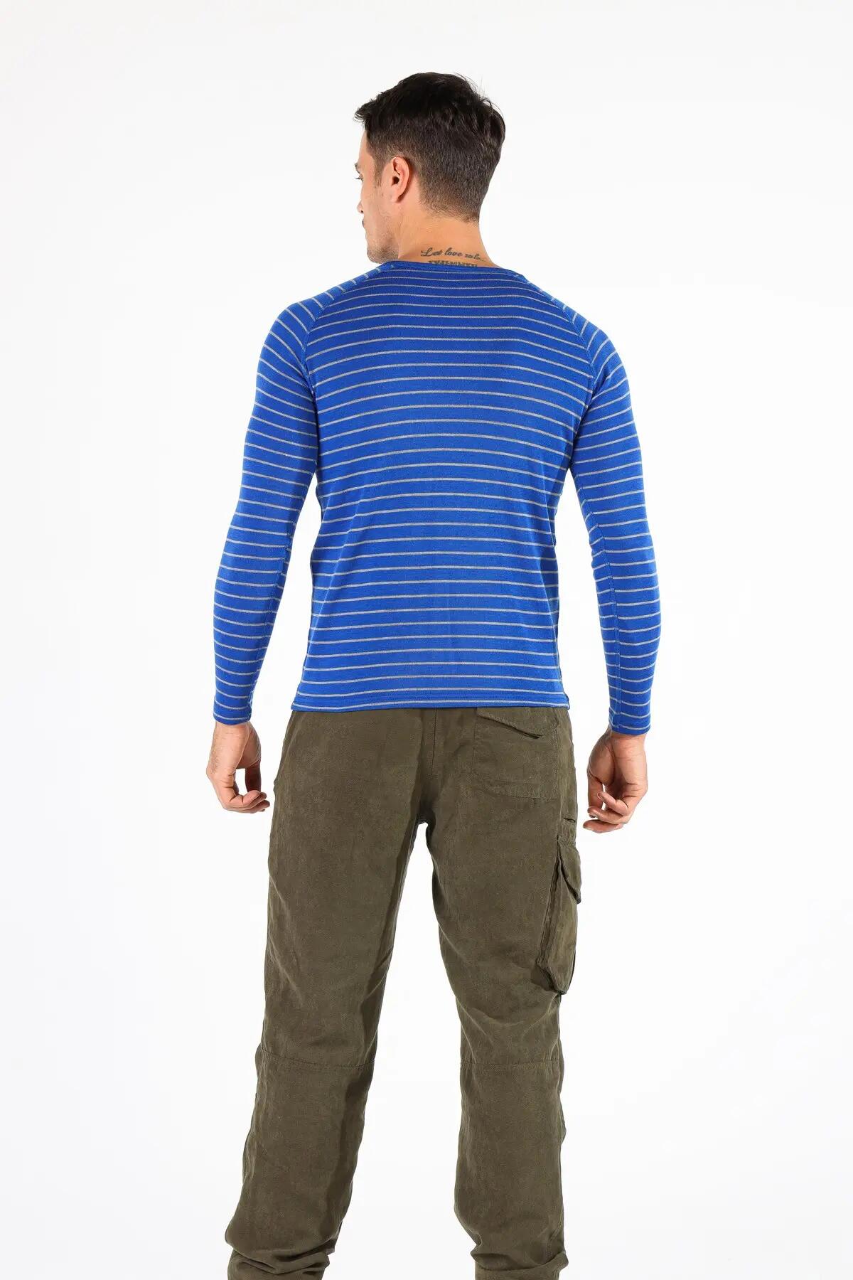 Thor - Bluza 100% Wełna Merino dla Mężczyzn z Długim Rękawem L, Niebieski 4/4