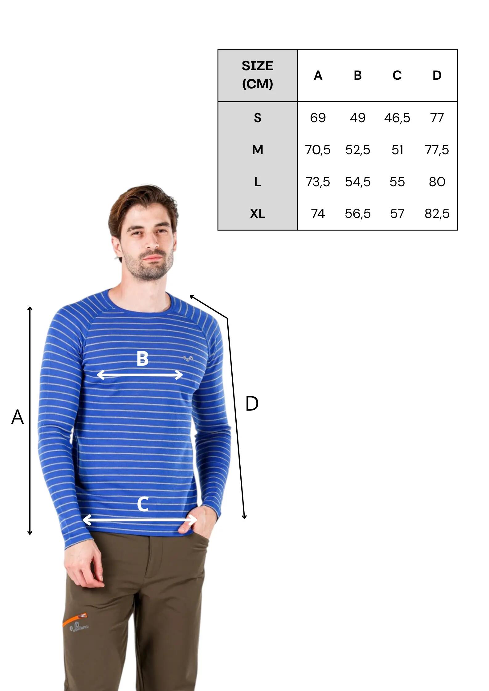 Thor - Bluza 100% Wełna Merino dla Mężczyzn z Długim Rękawem L, Niebieski 2/4
