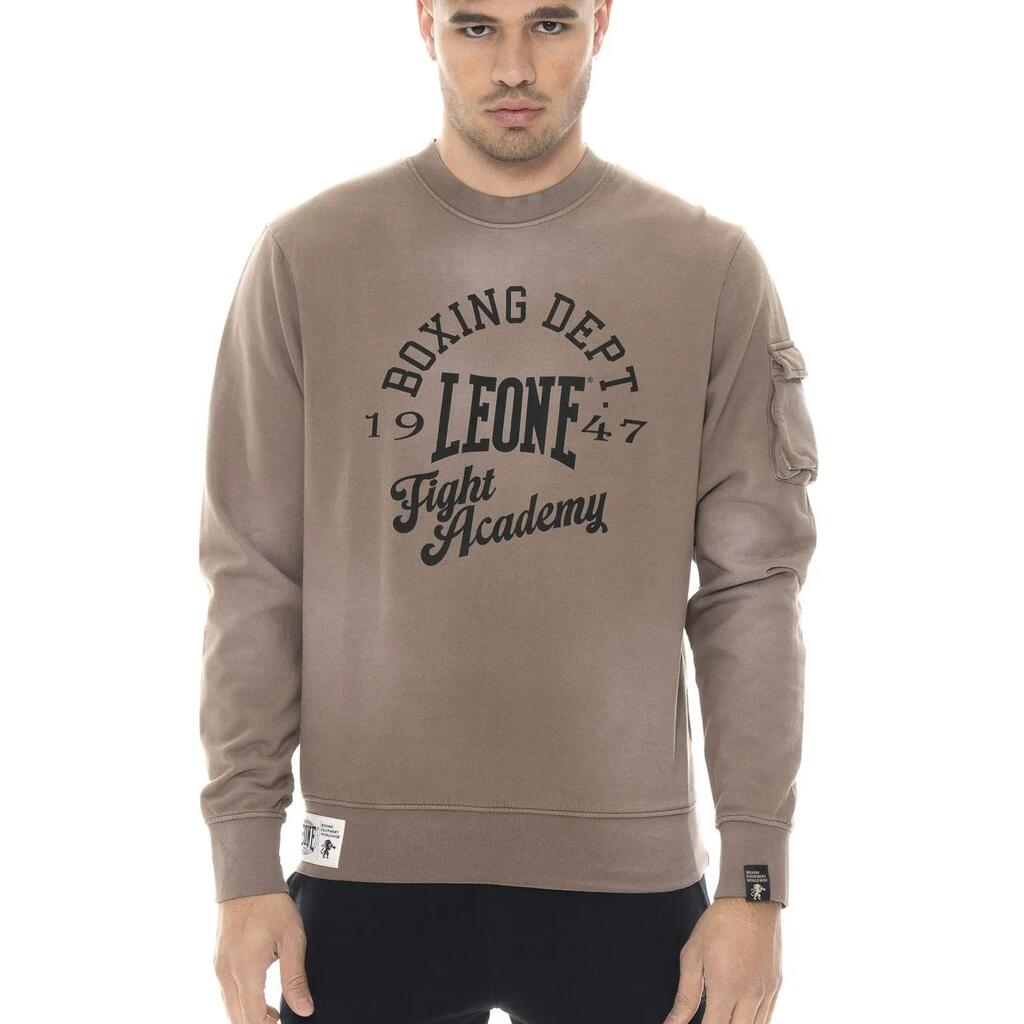 Men's winter crew neck sweatshirts with Leone 1947 Vintage Dept. print.