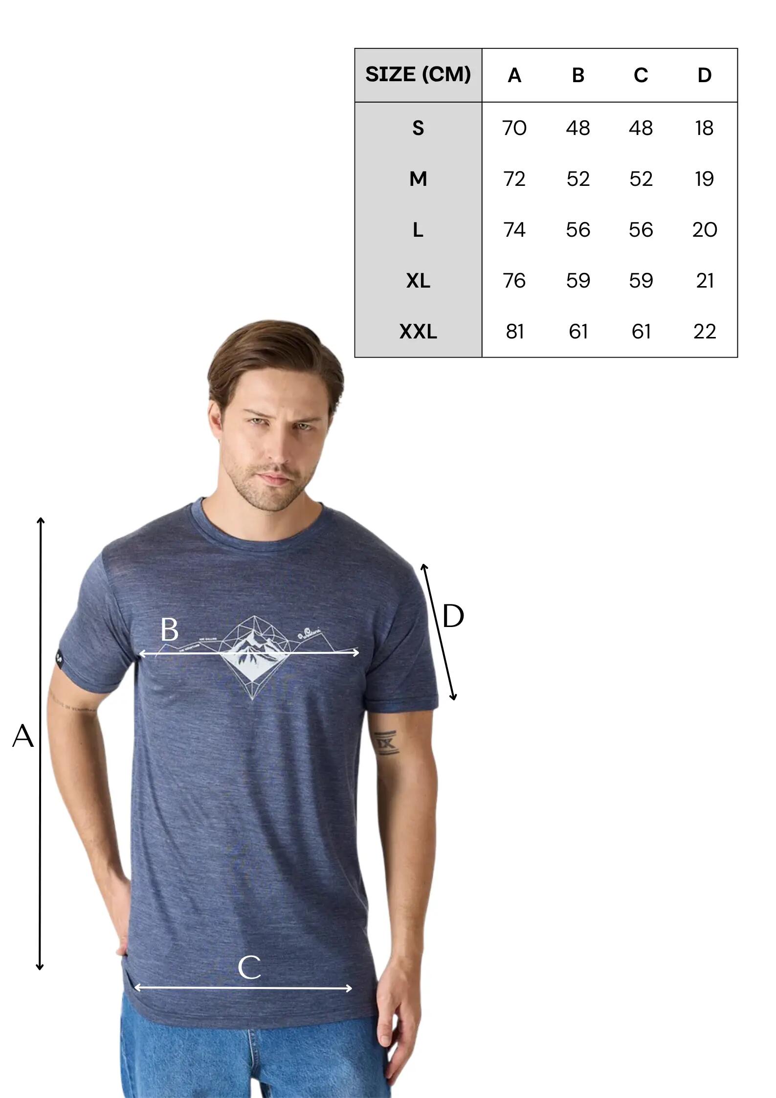 Terra  - T-shirt męski z Lyocellu i wełny merino - (135 g/m²) M, Granatowy 2/3