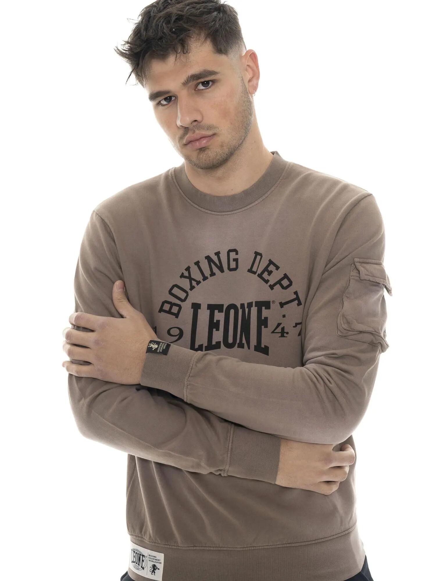 Moletom masculino de inverno com gola redonda e estampa Leone 1947 Vintage Dept. 6/6