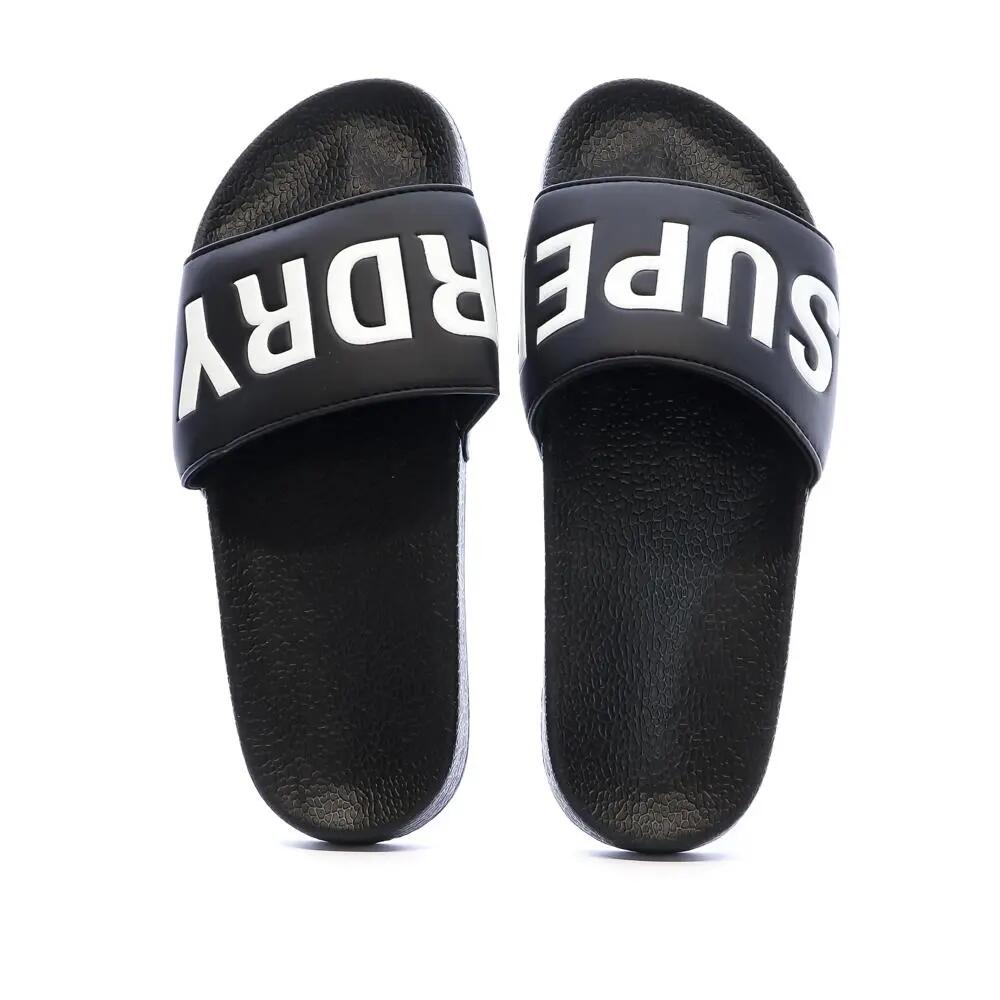 Chanclas Superdry Pool Slide Blancas y Negras para Hombre 4/4