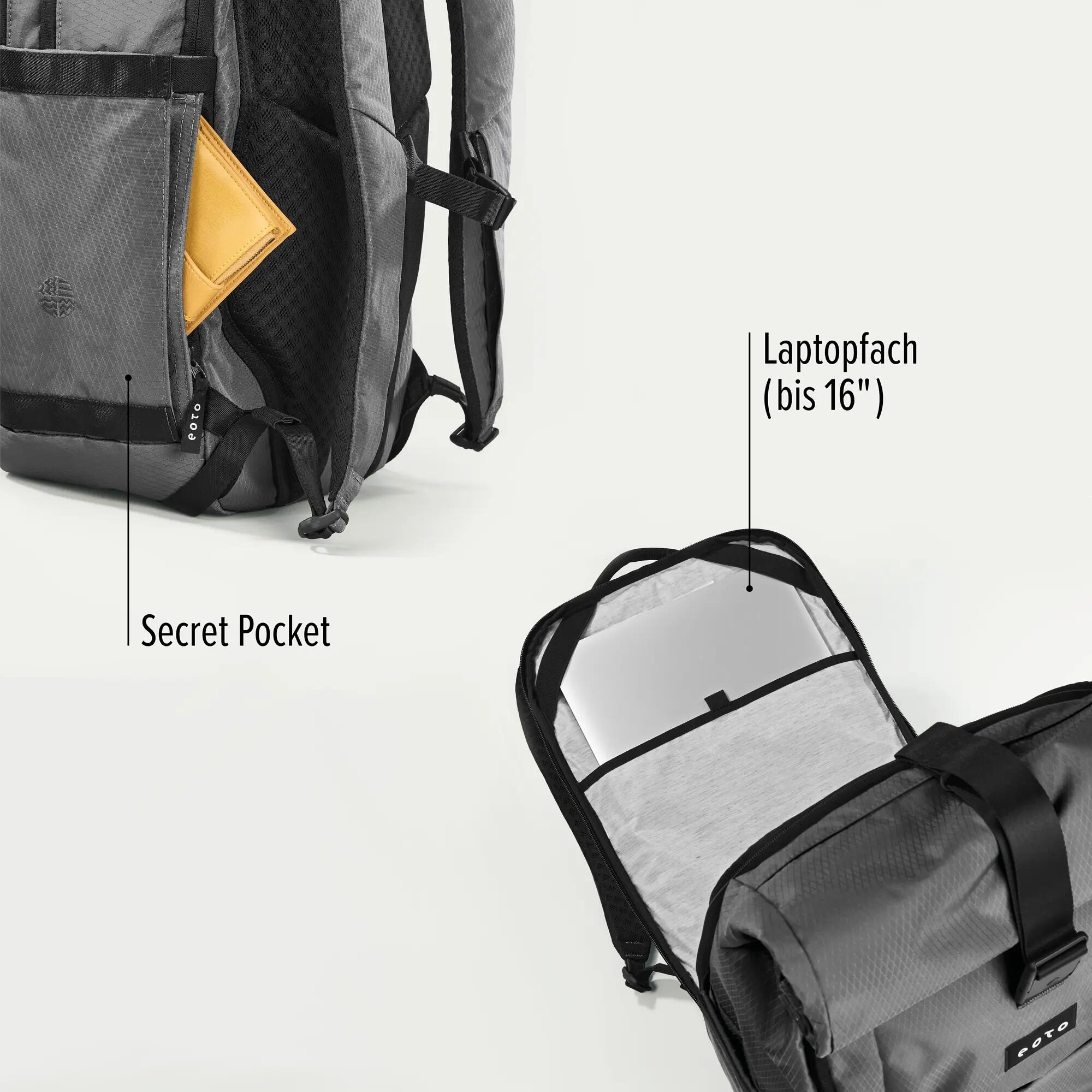 EOTO Rucksack ROLLY32, Roll Top, ergonomisch, nachhaltig, 32 L 9/9