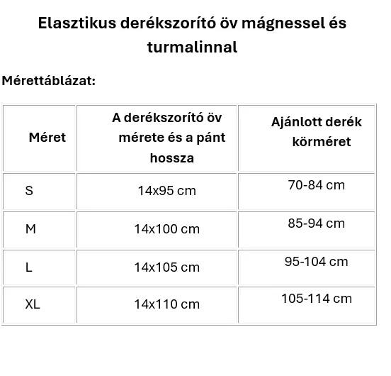 Elasztikus derékszorító öv mágnessel és turmalinnal 3/3