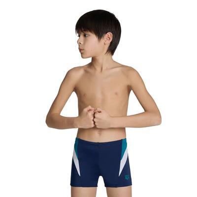 Arena jongens zwembroek swim short panel navy-deep-teal-wit