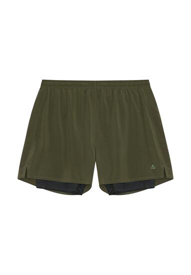 Herren 2-in-1 Laufshorts 4-Wege-Stretch Innenshorts Keine-Bounce-Taschen