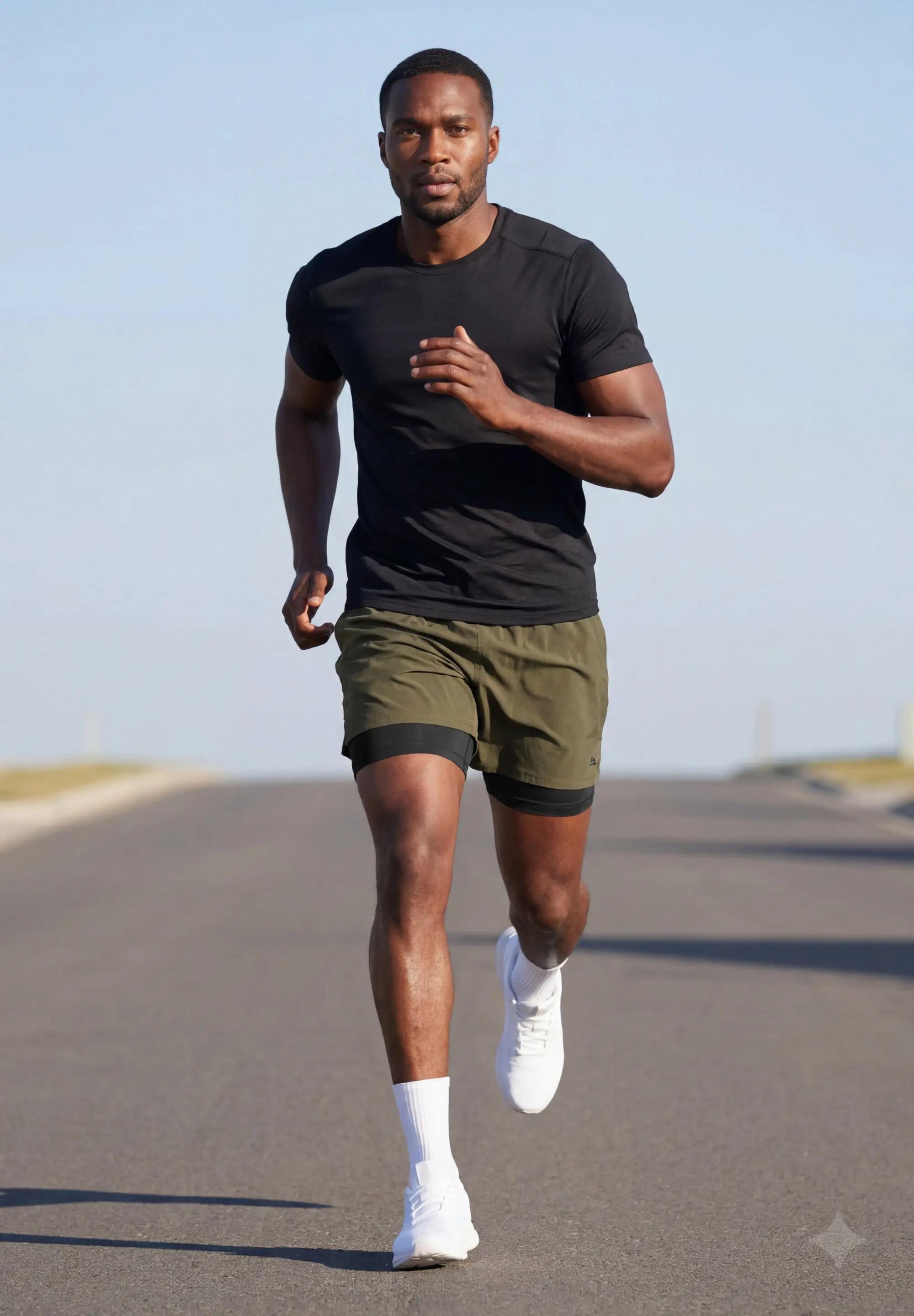 Pantalón corto 2 en 1 running hombre elástico 4 direcciones forro interior 5/5