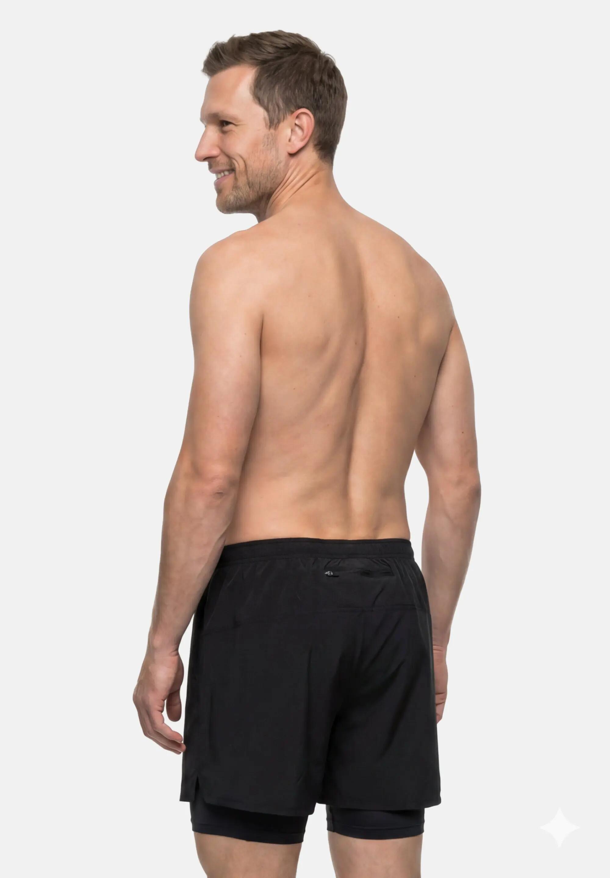 Pantaloncini 2 in 1 running uomo stretch 4 vie con fodera interna anti-rimbalzo 4/5