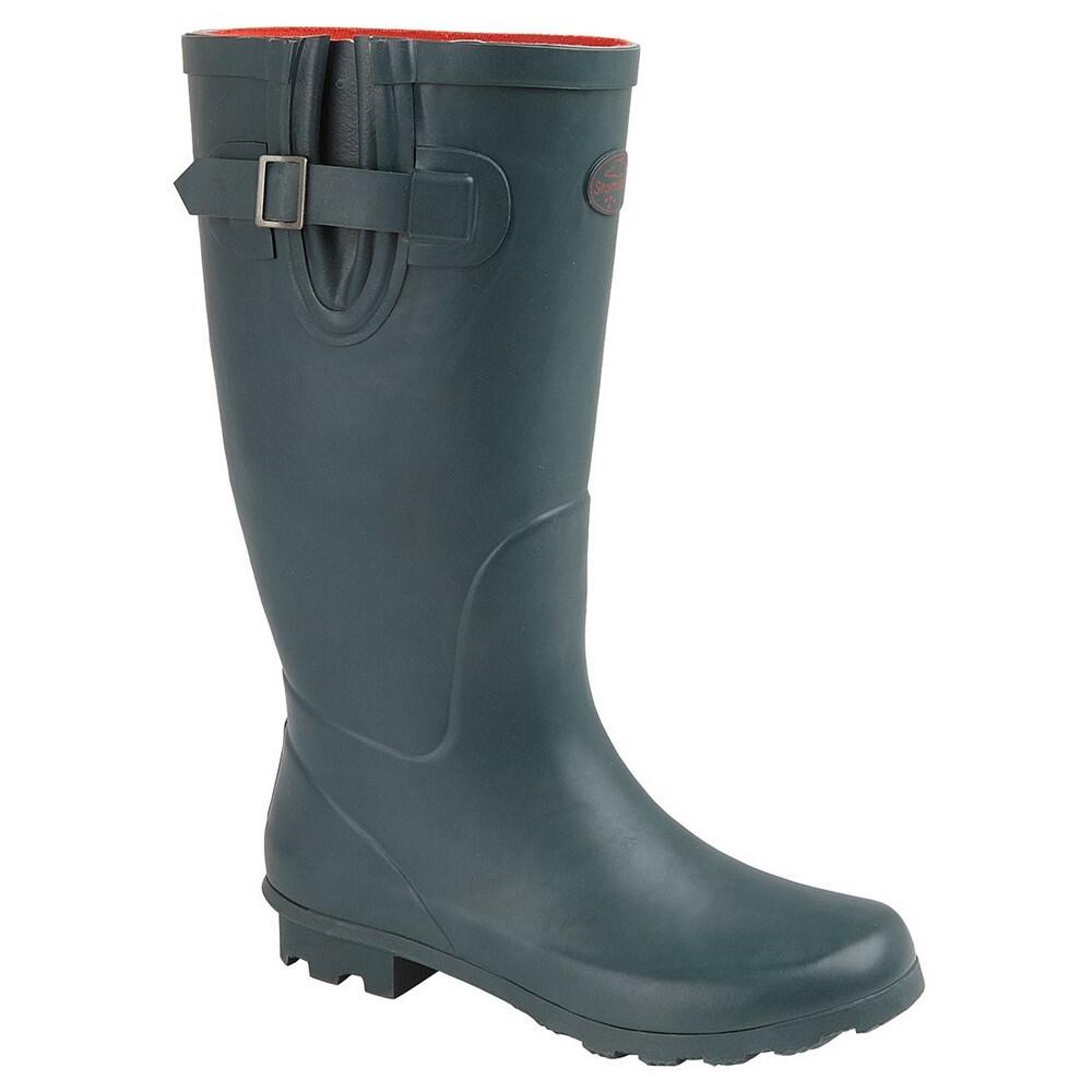 STORMWELLS Womens/Ladies Plain Wellington Boots (Green/Red)