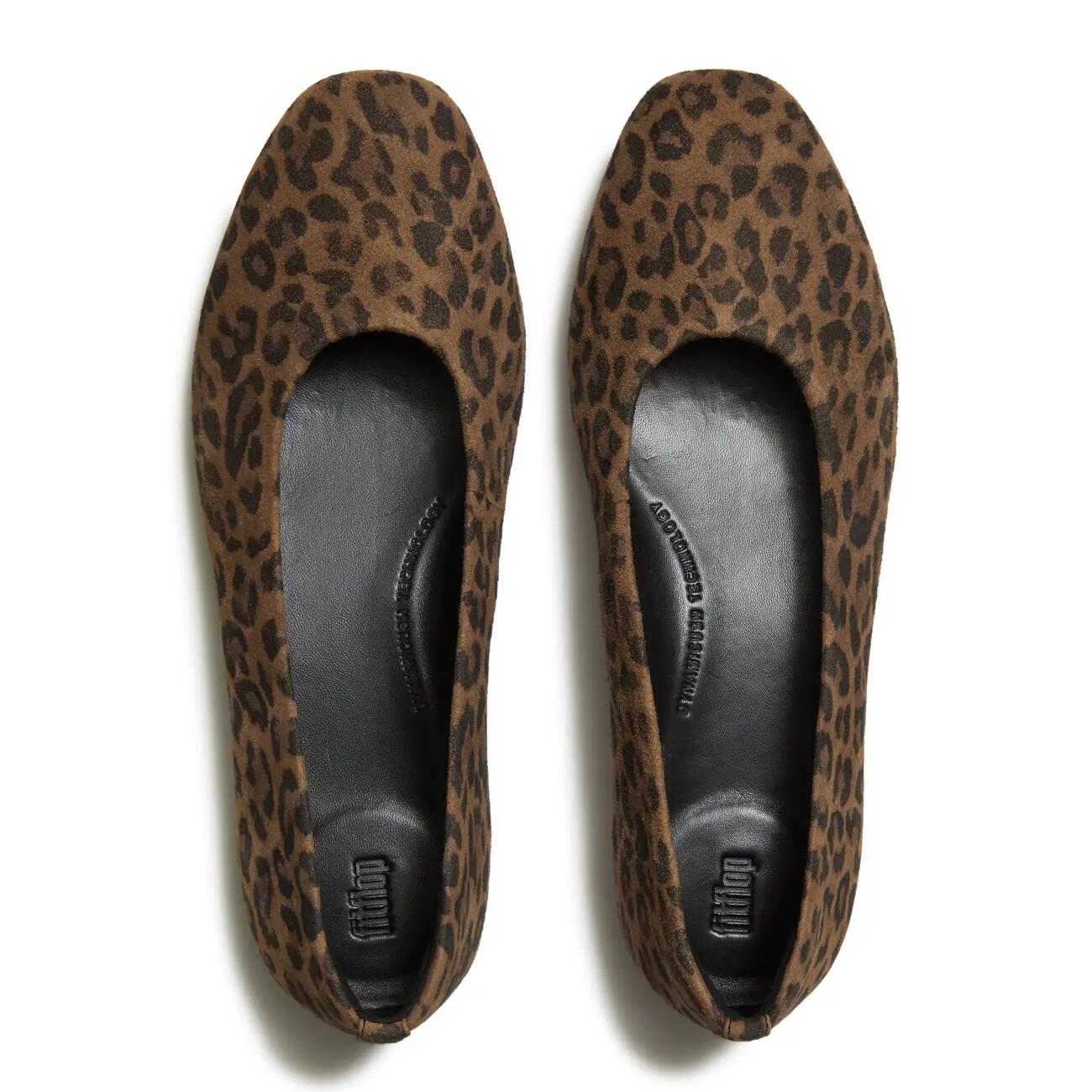 Delicato Suede Leopard Ballerinas 5/7