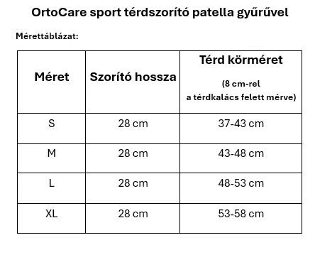 Sport térdszorító patella gyűrűvel, OrtoCare 4/4