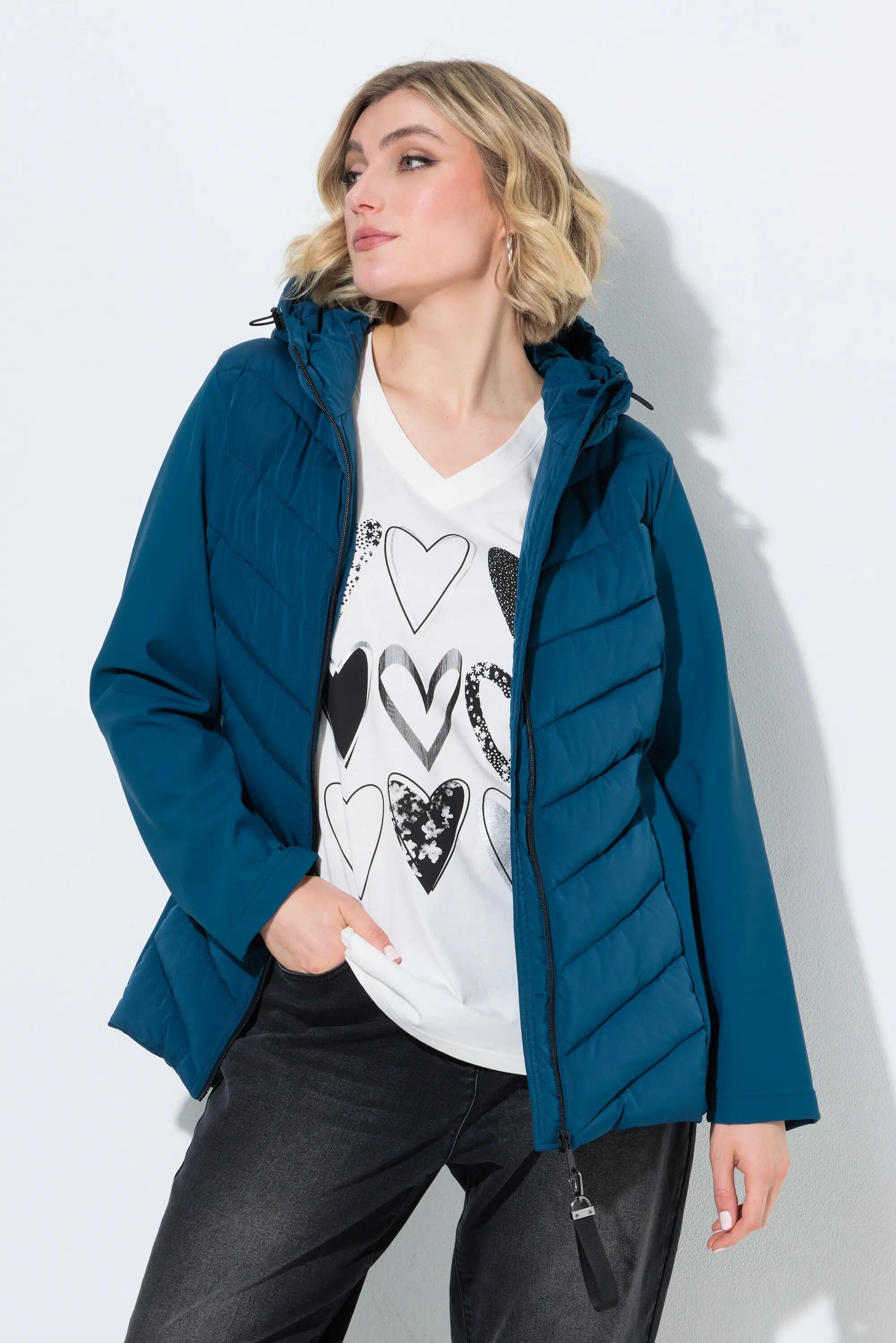 Femme Veste hybride HYPRAR mélange de matières col montant et capuche 4/6