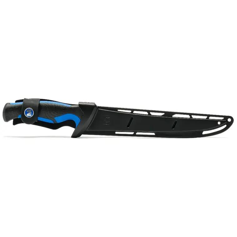 Nóż Mustad z ostrzem teflonowym 17.8 cm z pochewką 2/6