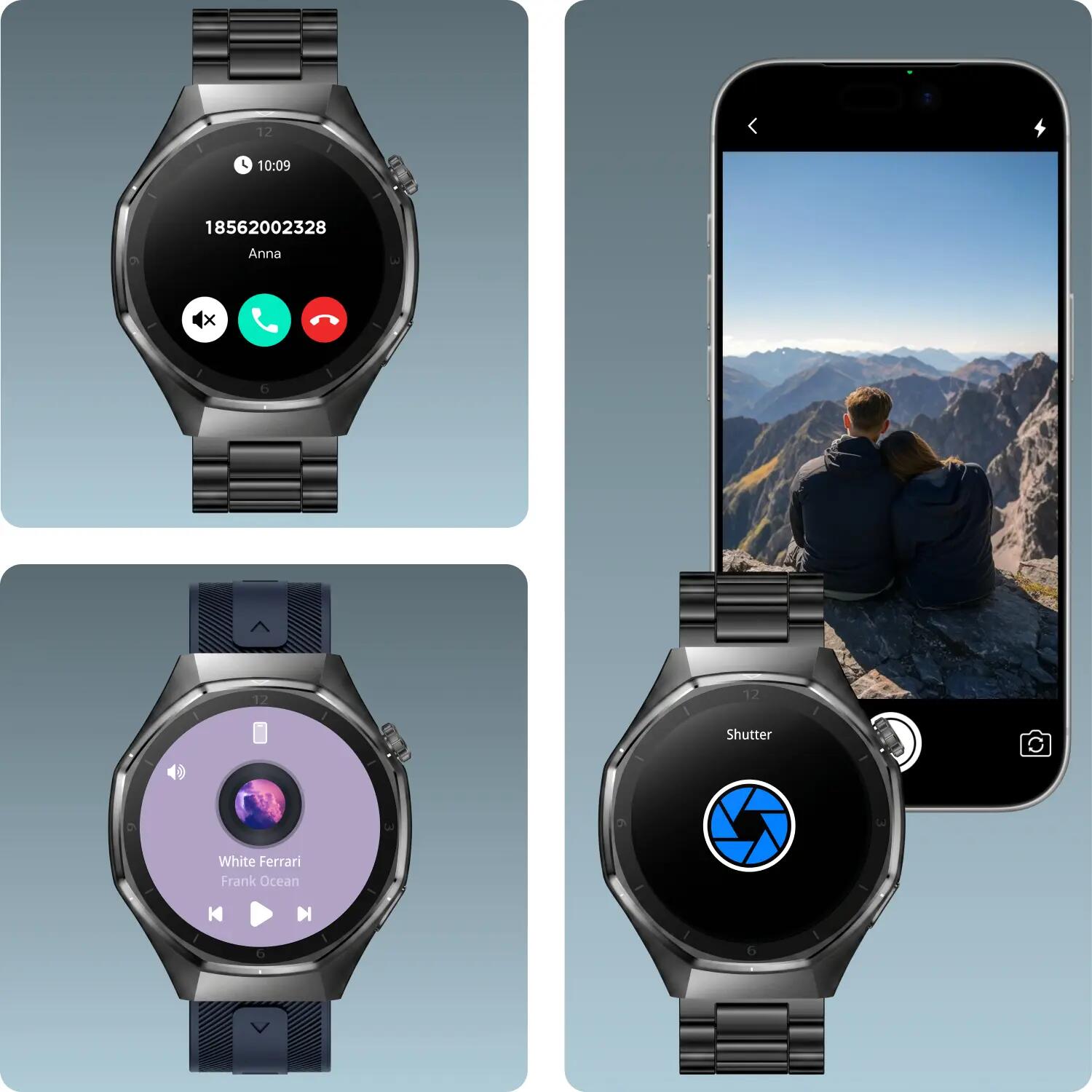 Smartwatch Forever SW-720 zBase Bluetooth 5.3 AMOLED IP68 Blu navy 8/15