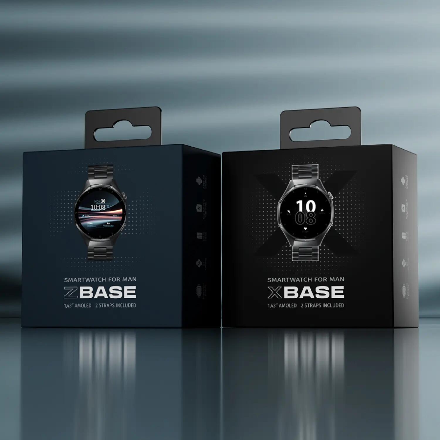 Smartwatch Forever SW-720 xBase Bluetooth 5.3 AMOLED IP68 Schwarz 15/15