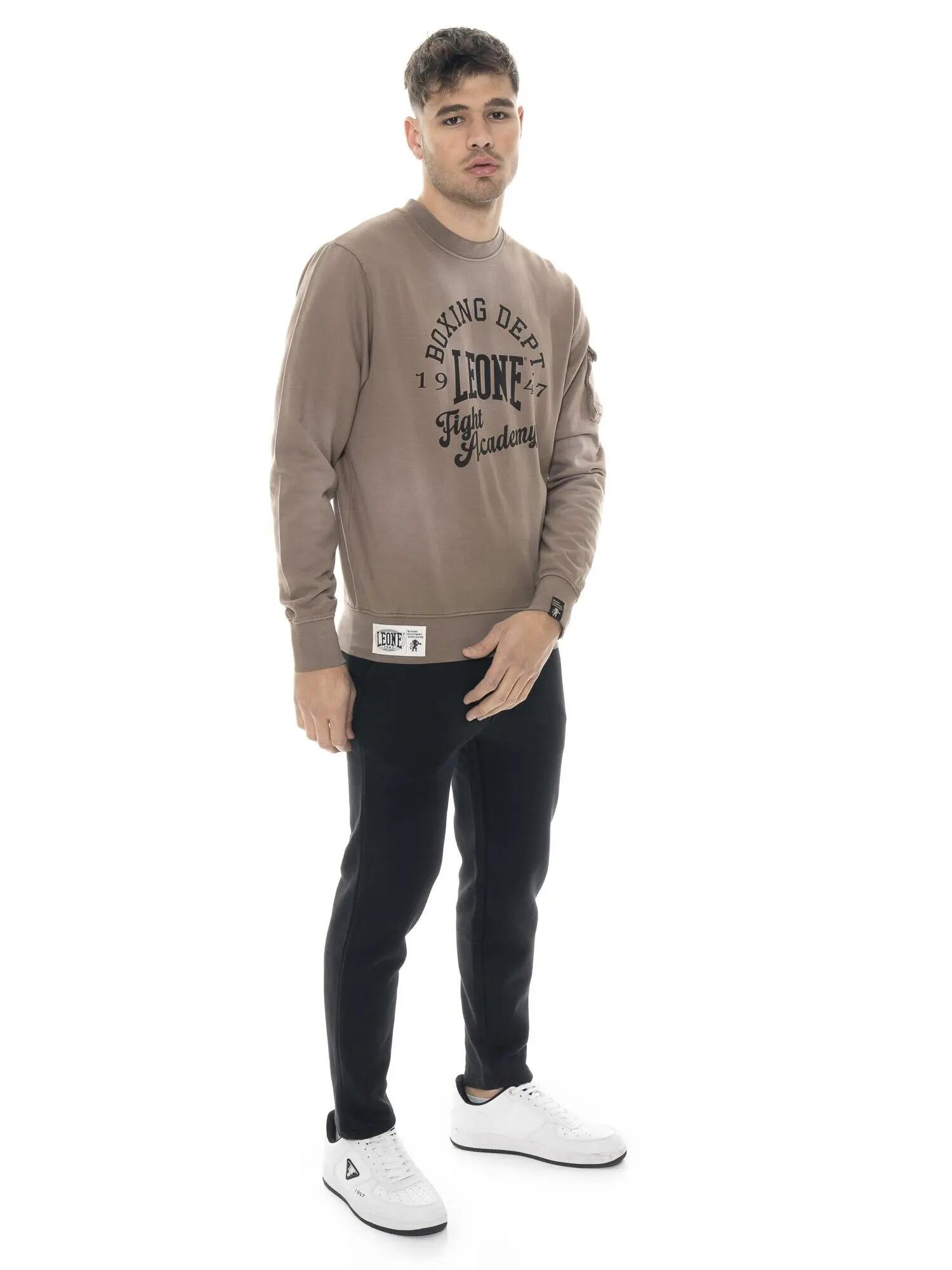 Moletom masculino de inverno com gola redonda e estampa Leone 1947 Vintage Dept. 2/6