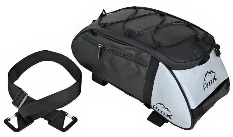 Sakwa rowerowa ProX Dakota 078A na bagażnik 12 l czarno-srebrna 3/4