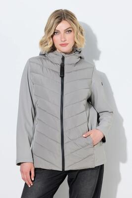 Dames hyprar hybride jas materiaalmix opstaande kraag capuchon